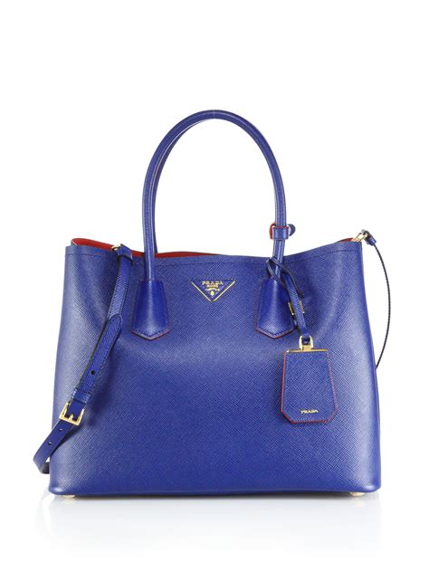 Prada Saffiano Cuir Twin Bag, Blue (Bluette) 